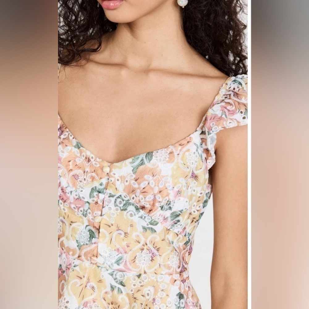 Anthropologie En Saison Presley eyelet ruffle Midi Dress size large New with tag - Picture 6 of 12
